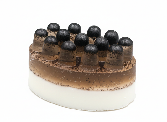AALIS Coconut Ground massage soap bar with a textured, scrub finish.