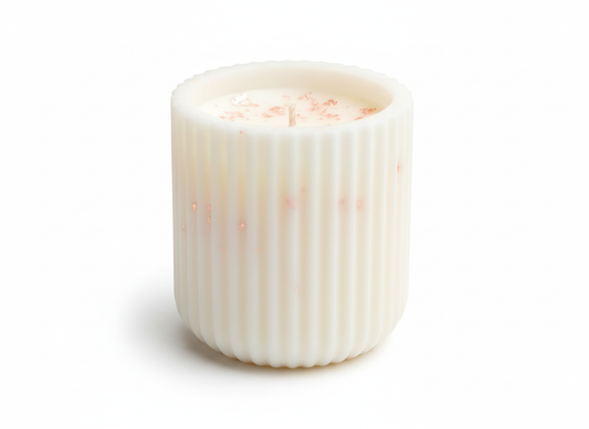 Rose Aurelia sculptural candle by AALIS Home on a neutral background.