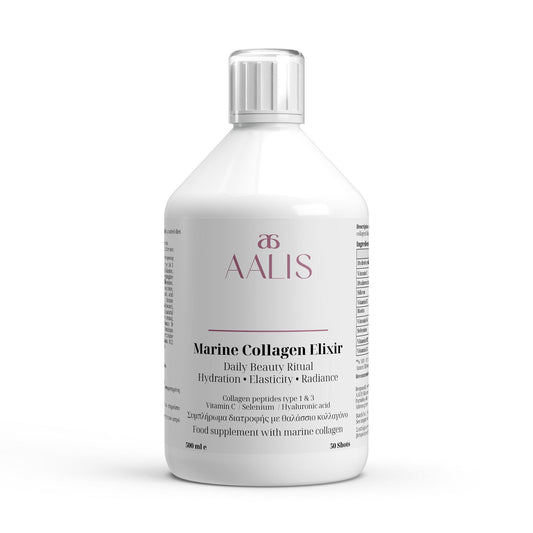 AALIS Within Marine Collagen Elixir bottle on a light background.